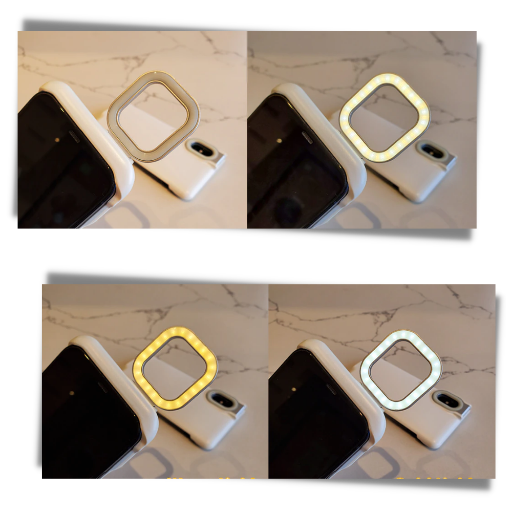 Phone Case With LED Ringlight - Different Light Modes - 