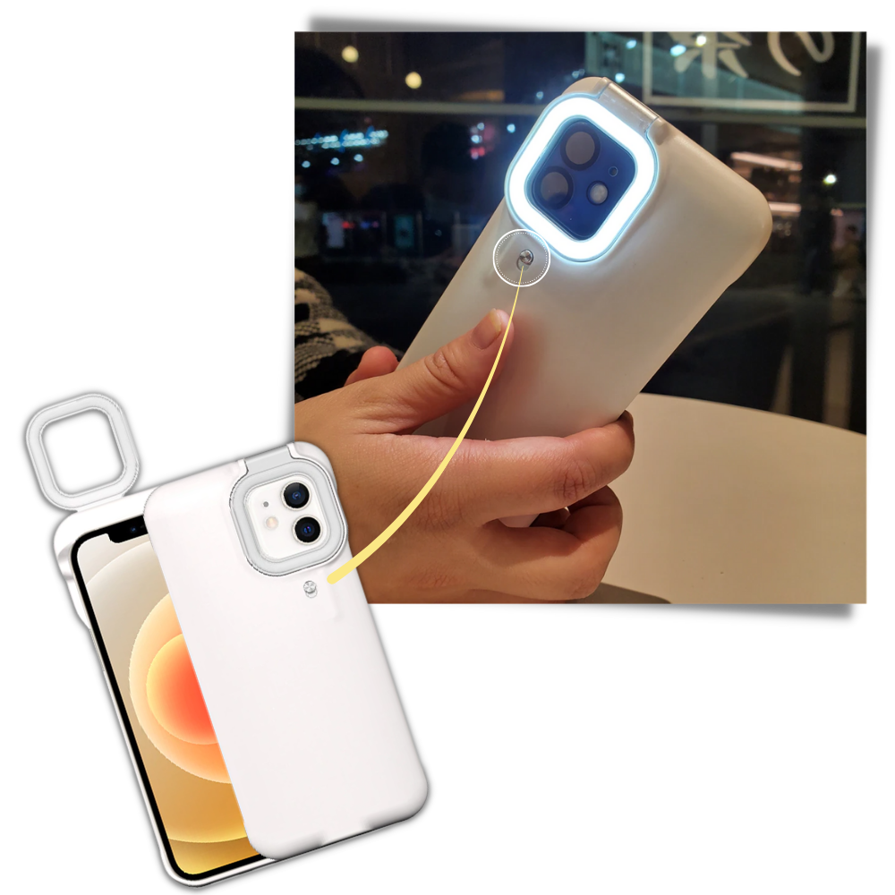 Phone Case With LED Ringlight - Easy To Use - 