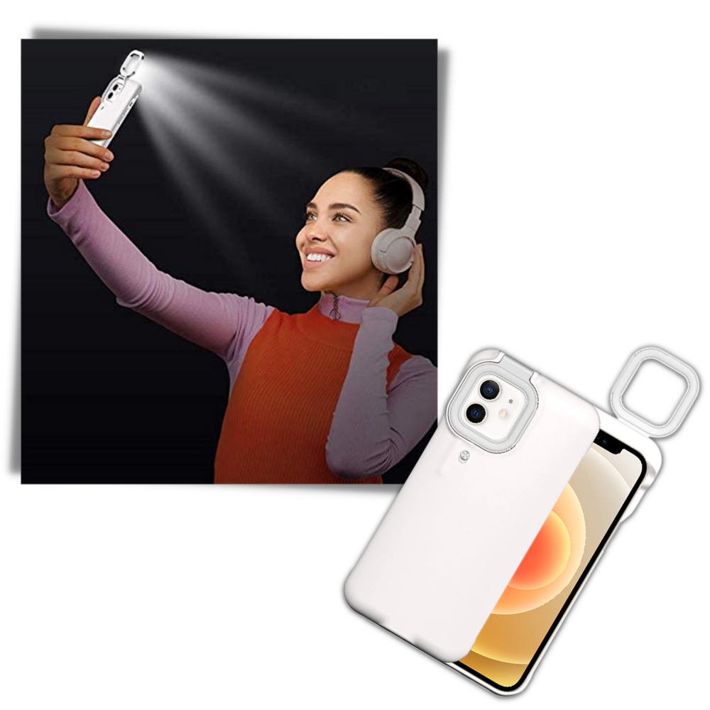 Phone Case With LED Ringlight - Create Perfect VLOGs and Selfies - 