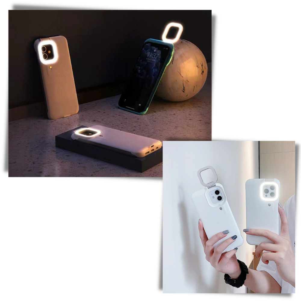 Phone Case With LED Ringlight - Unique Design - 