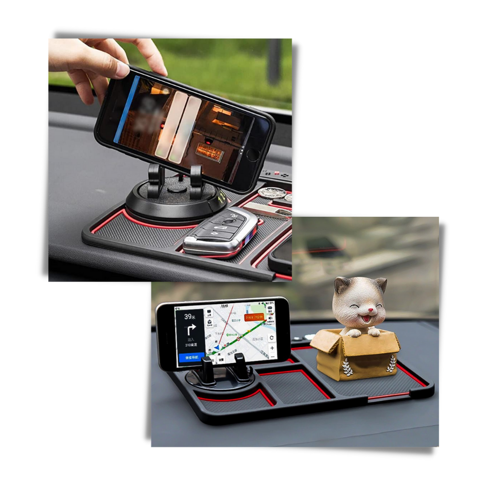 Tapis antidérapant et support de téléphone pour voiture - Innovant et pratique - Ozerty