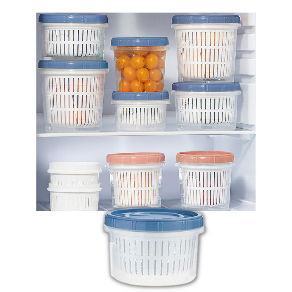 Stackable Food Container with Drainer - Excellent Food Storage - 