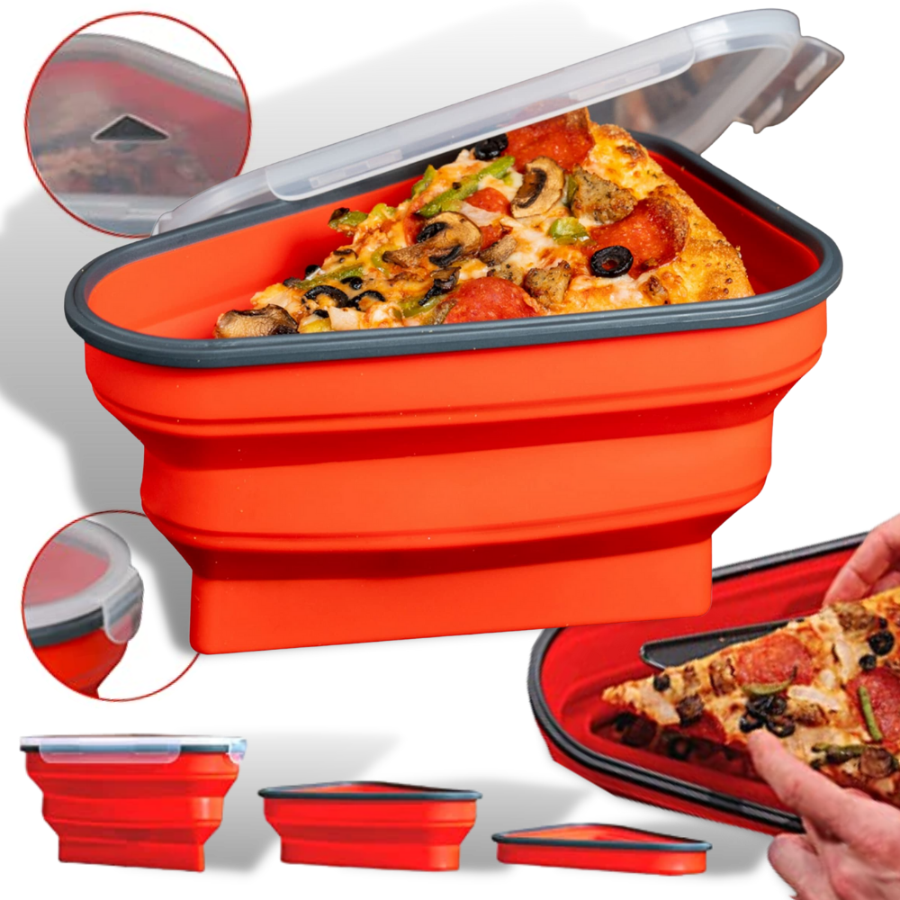 Extendable Pizza Container - Non-stick Pizza Storage Box - Reheatable Pizza Storage Container - Ozerty