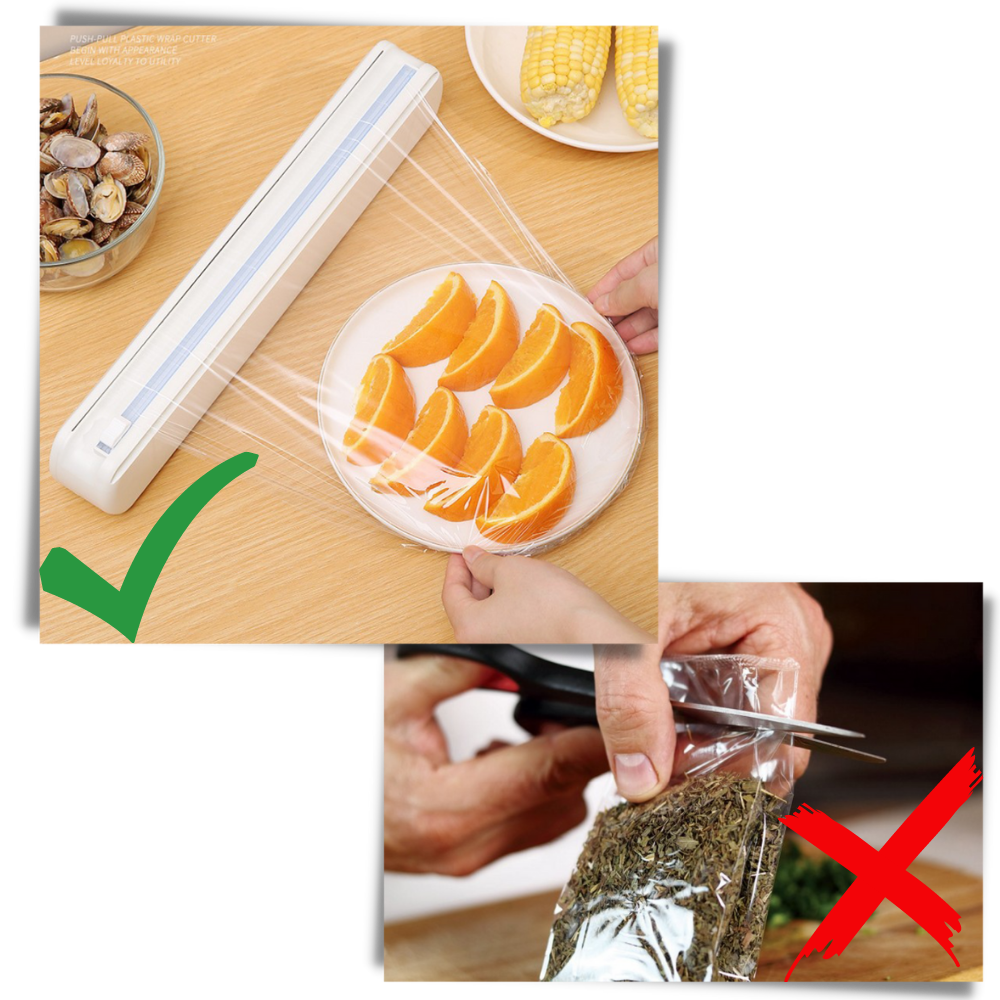 Plastic wrap dispenser and cutter - Make food preservation easy - Ozerty