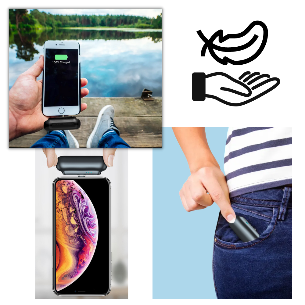 Pocket Phone Charger - Portable & Lightweight -