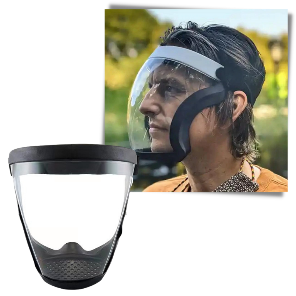 Transparent Protective Full Face Shield - Comfortable Wear - 