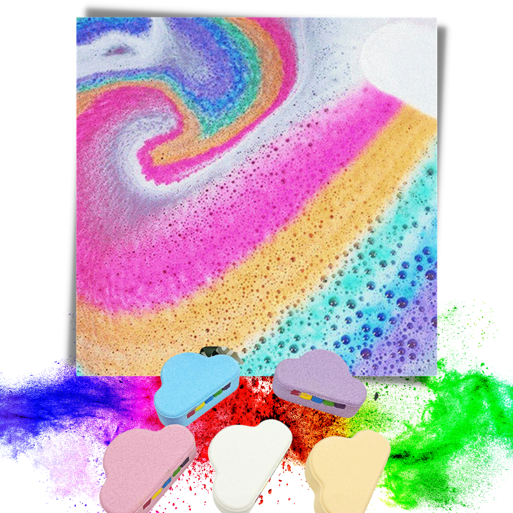 Bombe de bain aux sels de mer colorés - Design coloré - Ozerty