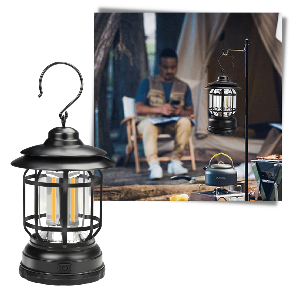 Retro LED camping lanterne - Æstetisk tiltalende - Ozerty