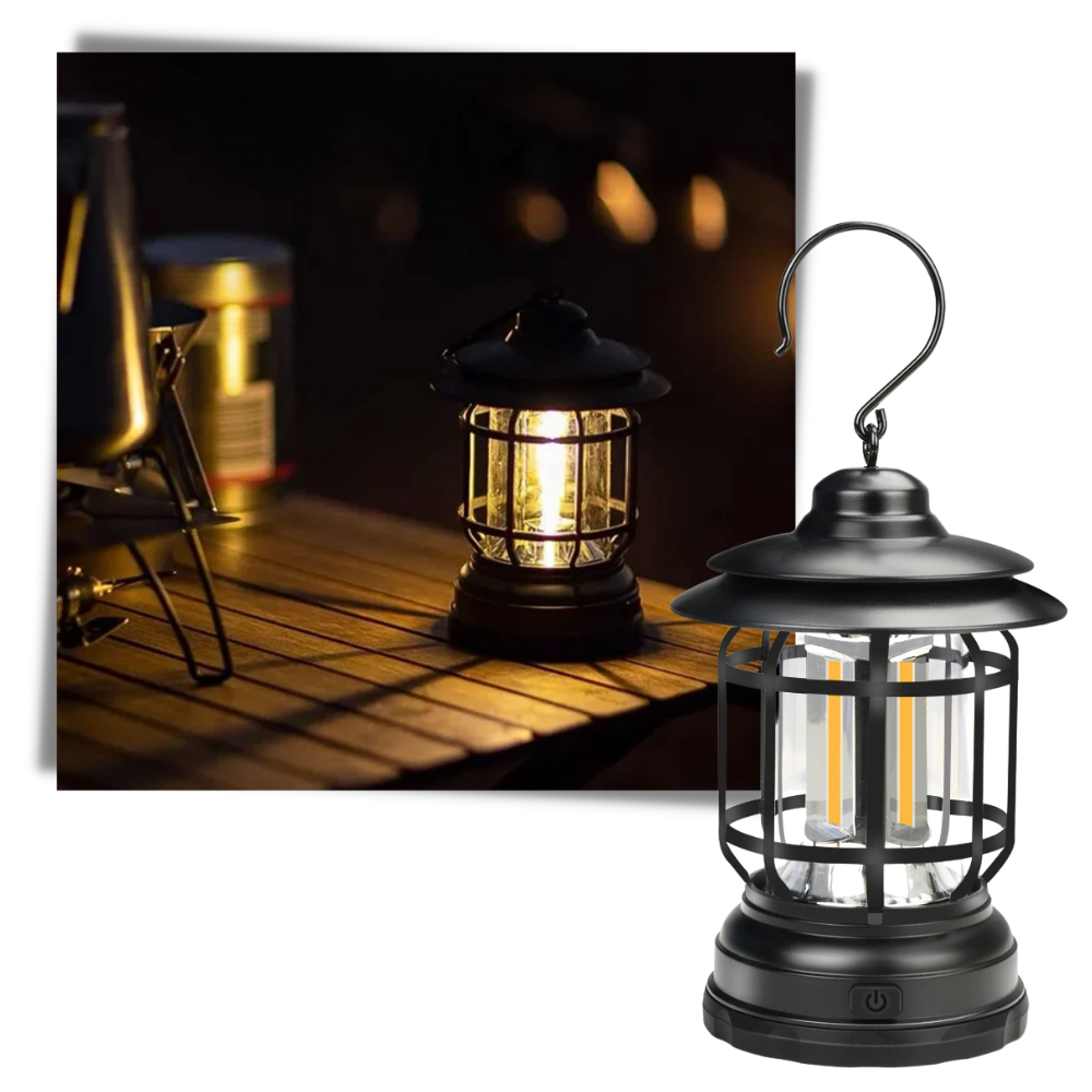 Retro LED Camping Lantern - Excellent Brightness - 