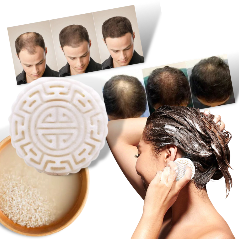 Risvatten schampo balsam Bar - Anti- håravfall Ris Shampoo Bar - Risvatten Schampotvål  - Ozerty