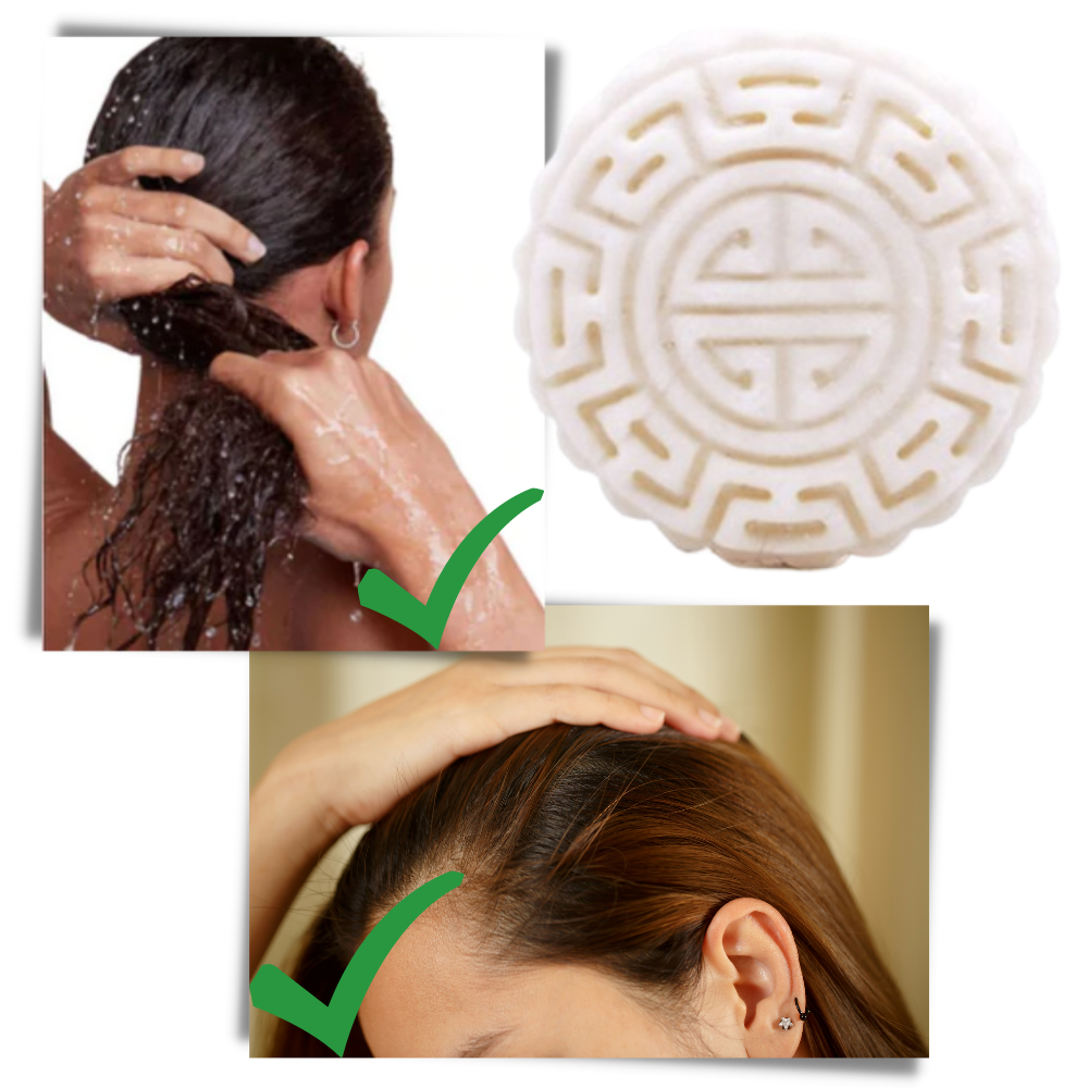 Barre de shampooing et d'après-shampooing au riz  - Multifonctionnel - Ozerty