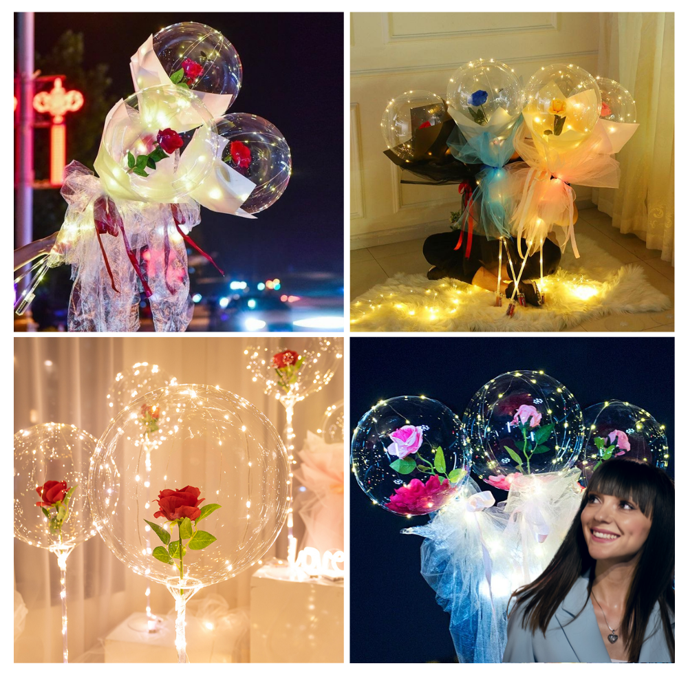 Beautiful Rose LED Balloon - Simple and Unique Designs -