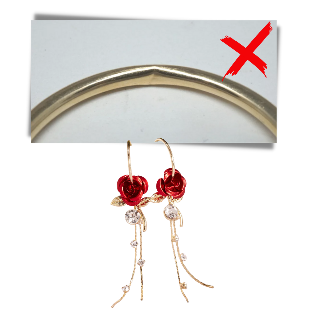 Boucles d'oreilles à glands en forme de roses - Fabrication de qualité - Ozerty