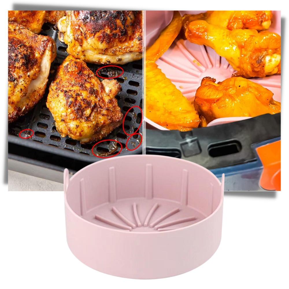Reusable Air Fryer Silicone Pan - Non-stick Design -