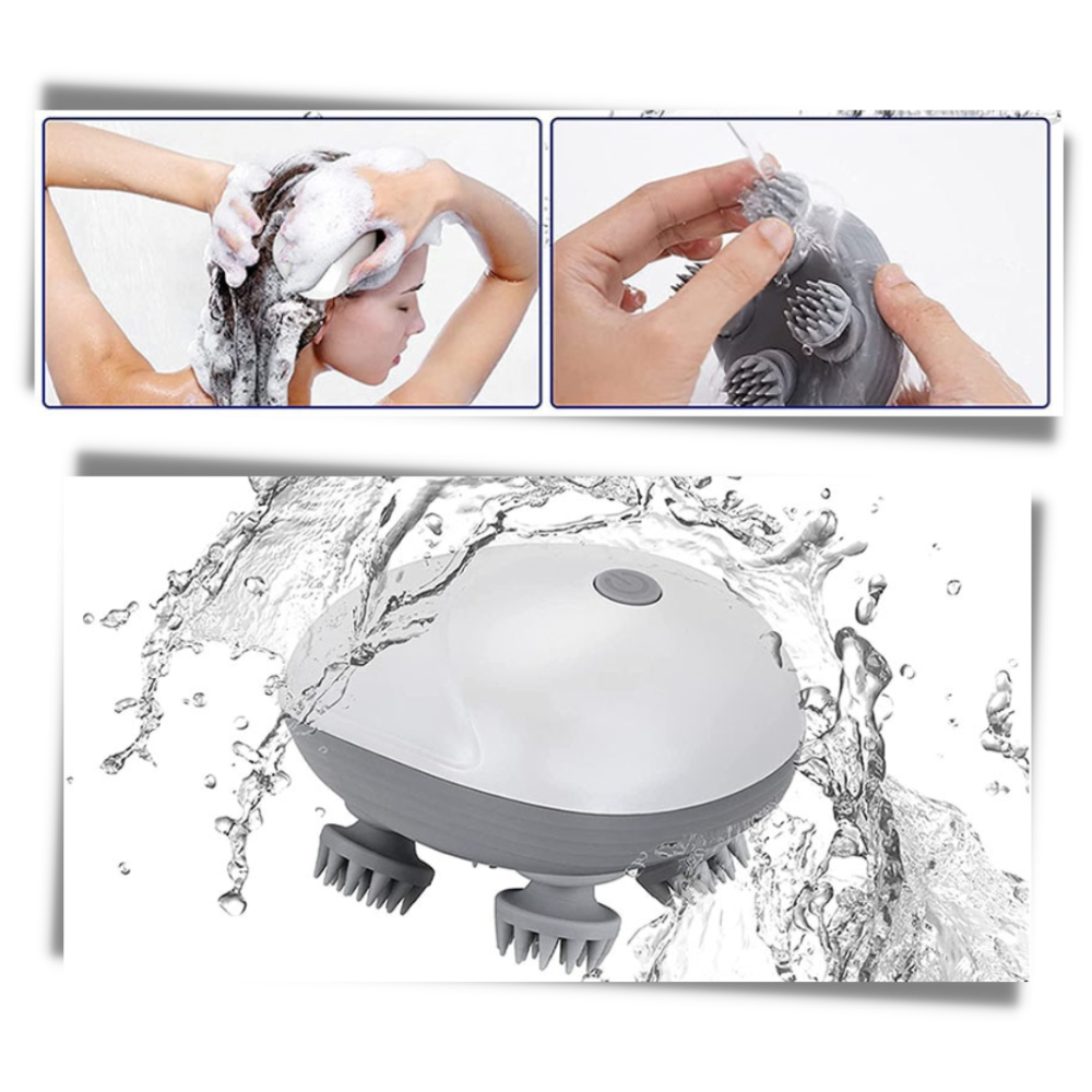 Vibrating Scalp Massager - Waterproof Design - 