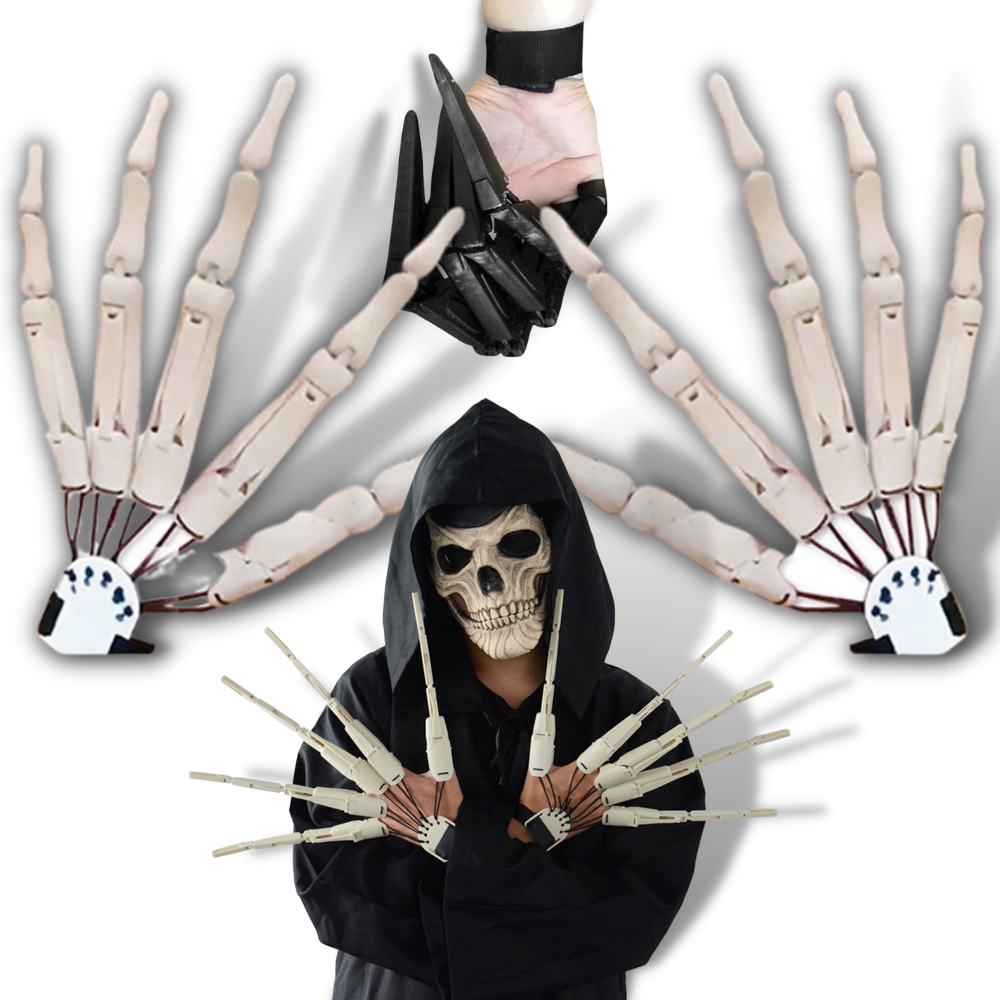 Skelettfingrar - Skrämmande skeletthandskar - Halloween Skeletthänder - Ozerty