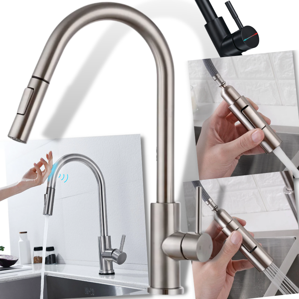 Unico rubinetto intelligente flessibile - rubinetto da cucina intelligente con sensore in acciaio inox - rubinetto da cucina intelligente con sensore - Ozerty