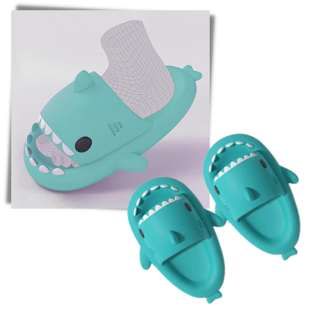 Shark Beach Slippers - Safe, Non-slip Design - 