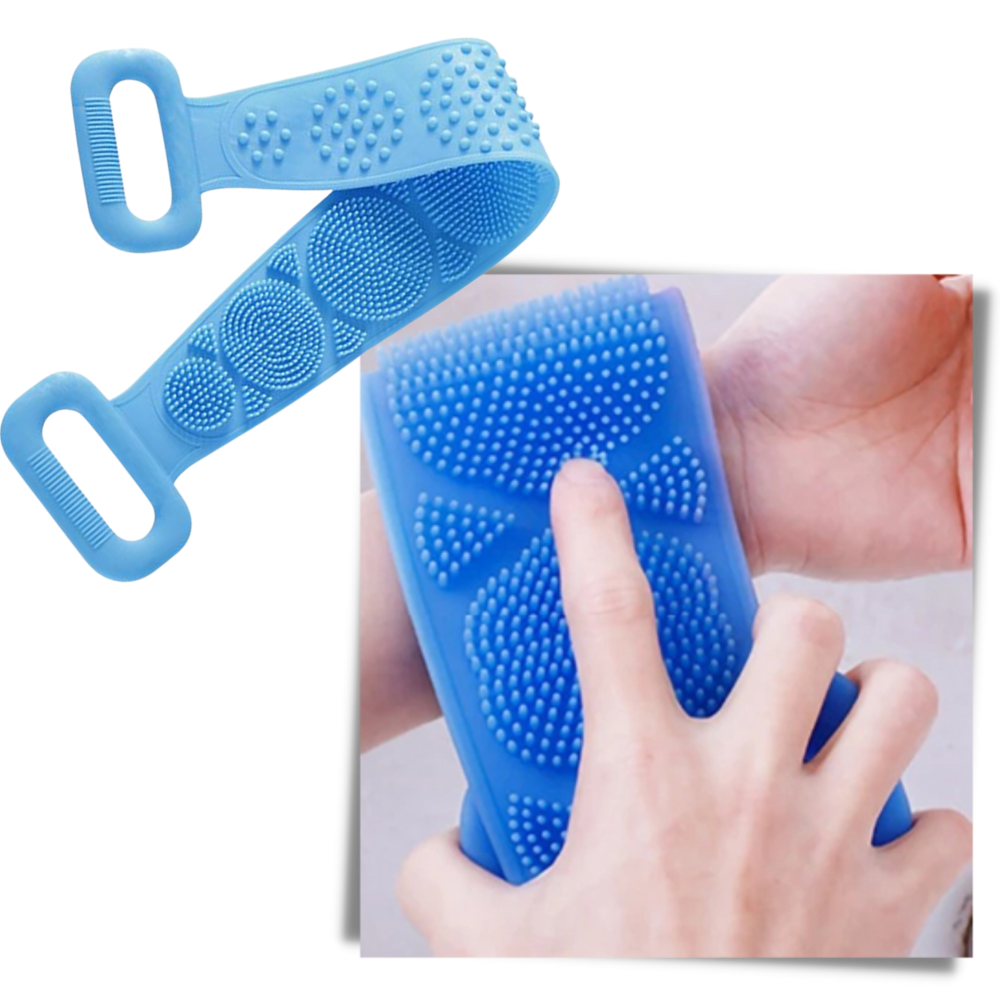 Scrubber corpo esfoliante in silicone elastico - Manipolazione ergonomica - Ozerty