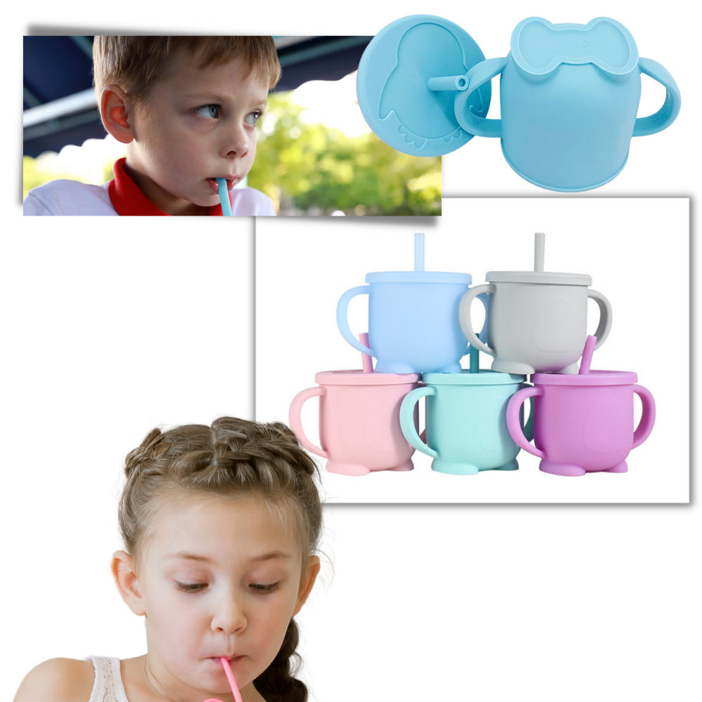 Tasse à bec en silicone pour bébés - De belles couleurs - Ozerty