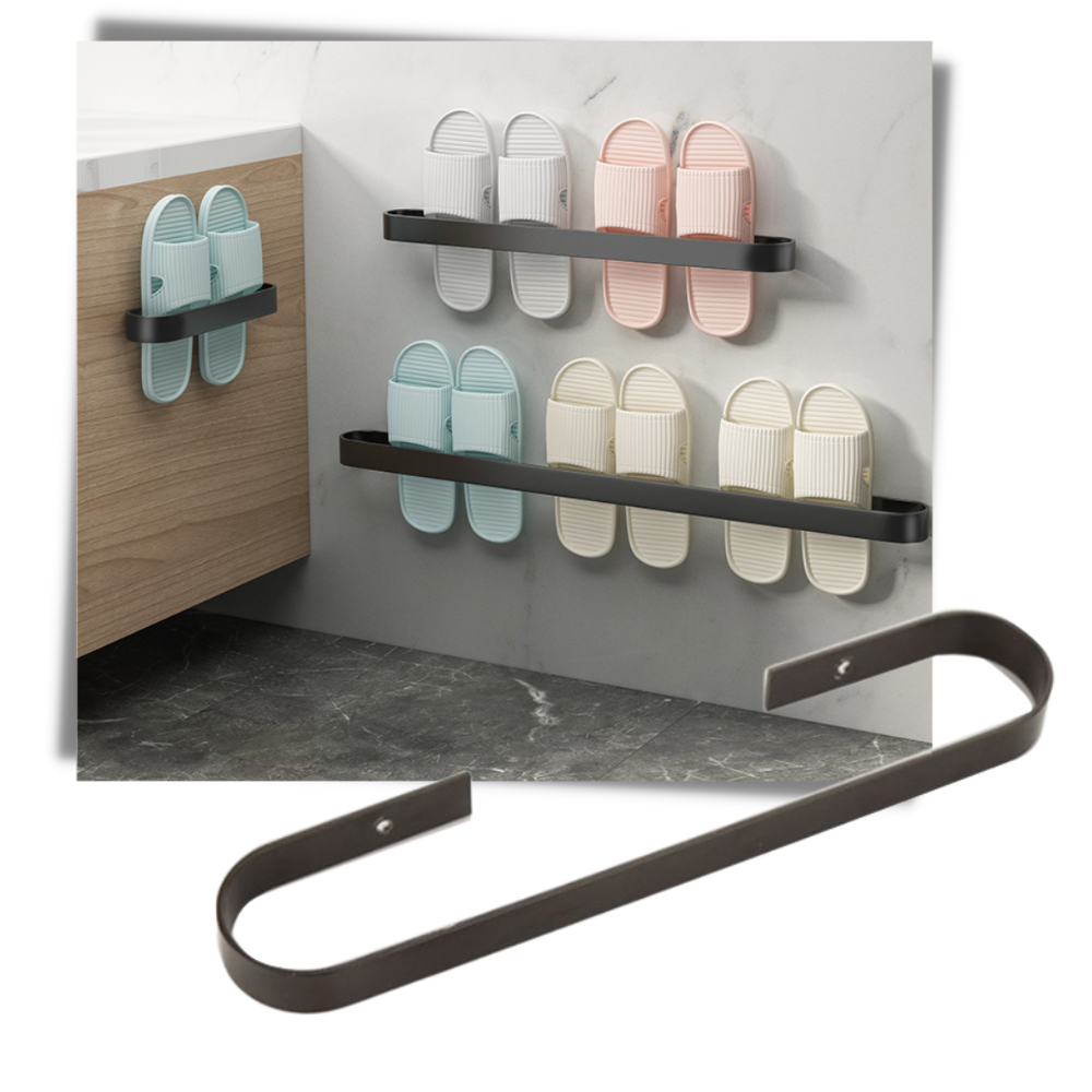 Aluminium Wall-Mounted Slipper Rack - Excellent Space Saver - 