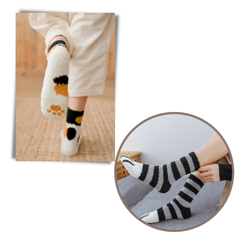 Cat's Paw Winter Socks - Cute Design - Oustiprix