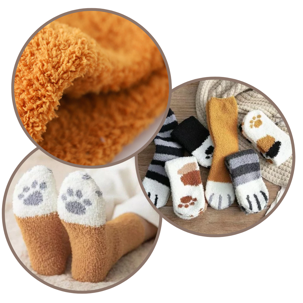 Chaussettes d'hiver en pattes de chat - Garder la chaleur - Ozerty