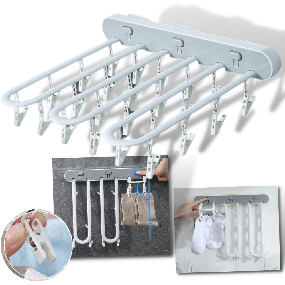 Multifunctional Clothes Hanger - Adhesive Clothes Drying Rack - Wall-mounted Clothes Organiser -