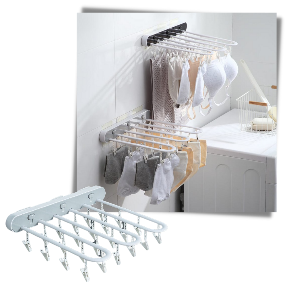 Wall-Mounted Clothes Organiser - Perfect For Drying Clothes -