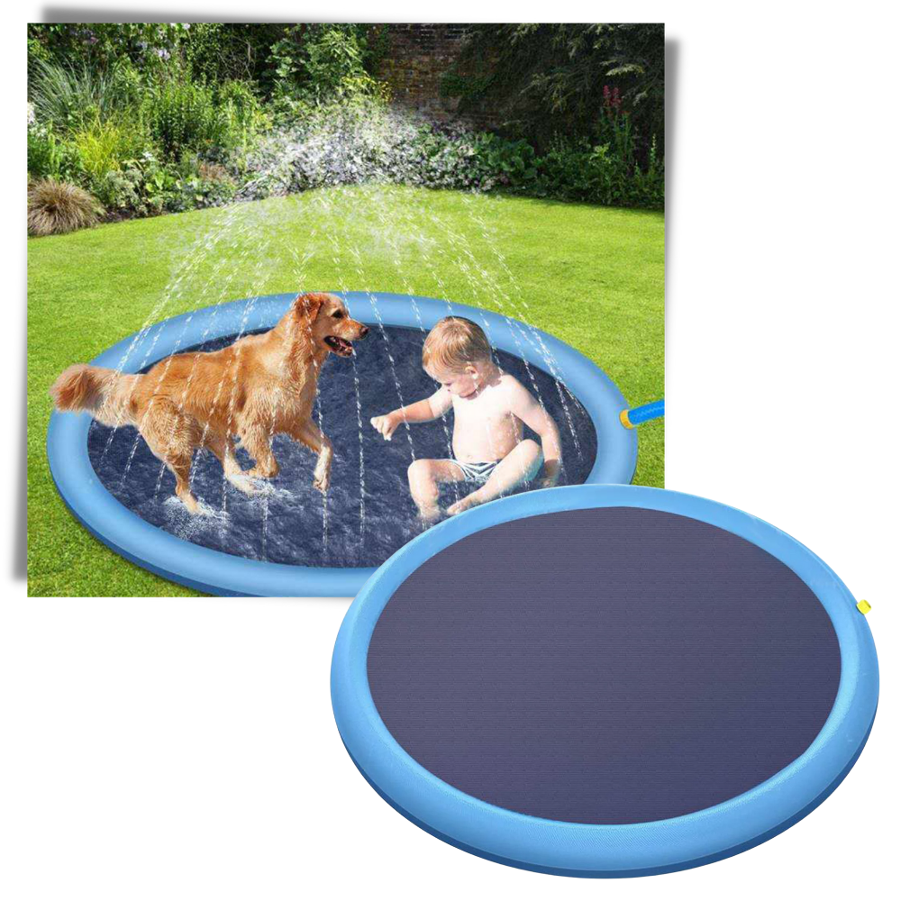Water Spray Pool for Pets and Kids - Fun Device For Kids and Pets -