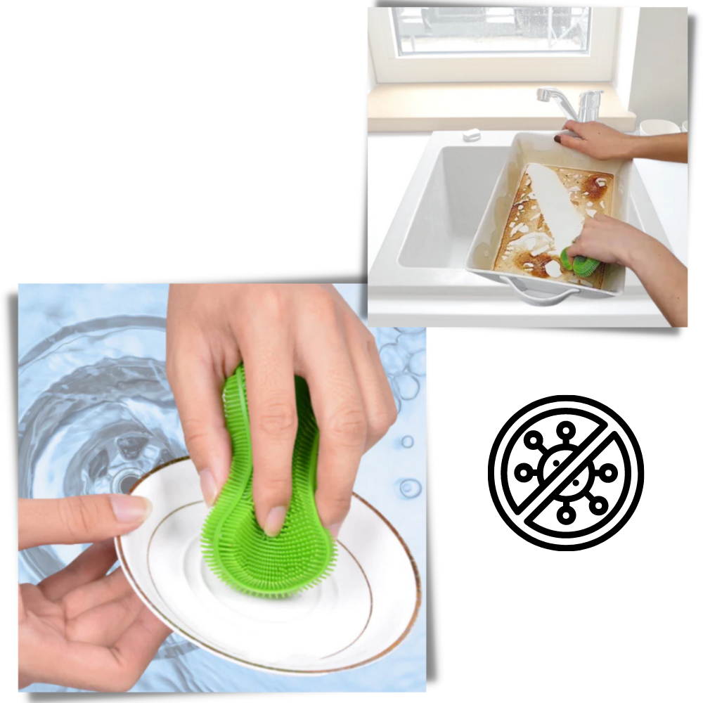 silicone kitchen sponge, antibacterial silicone sponge