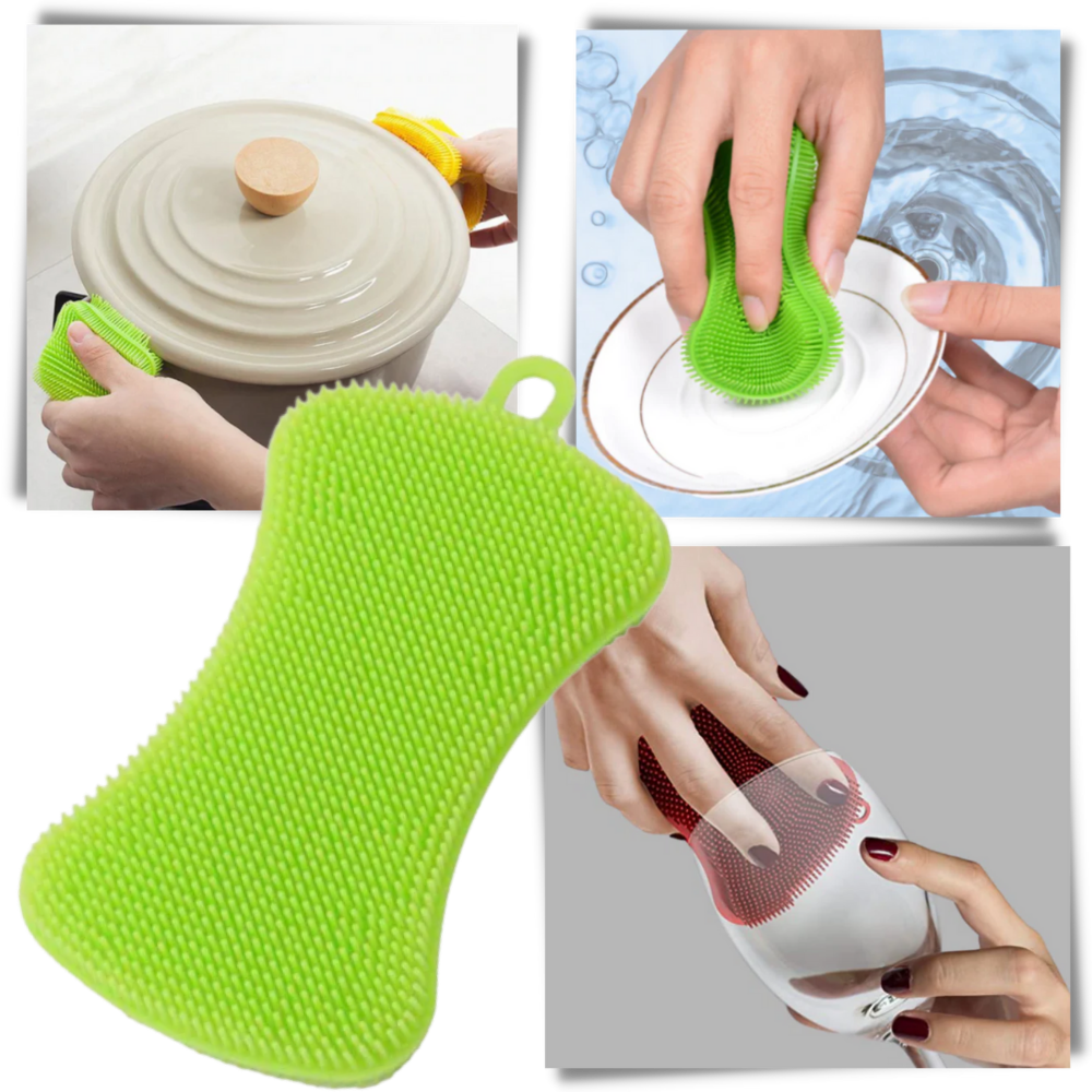 spugna da cucina in silicone | spugna in silicone antibatterica | spugna da cucina resistente al calore - Ozerty