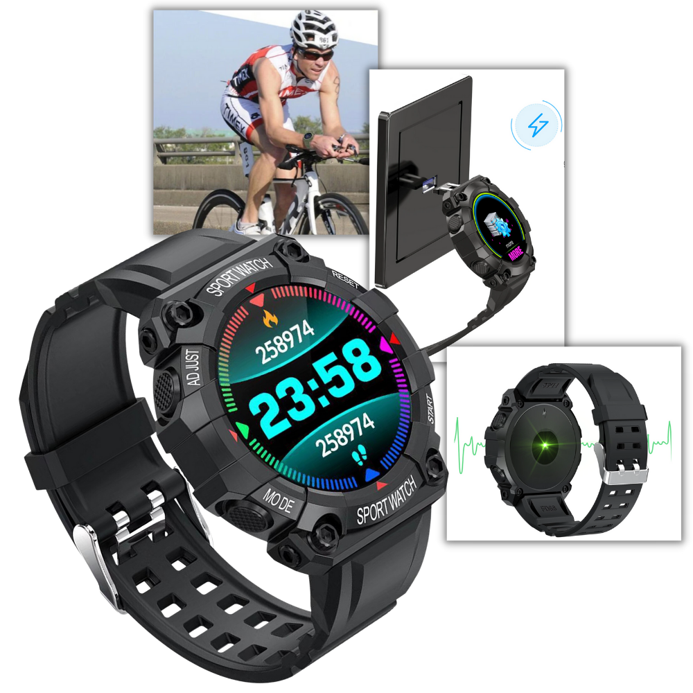 Smartwatch sportivo multifunzionale - Braccialetto intelligente impermeabile con controllo touch - Orologio sportivo intelligente - Ozerty