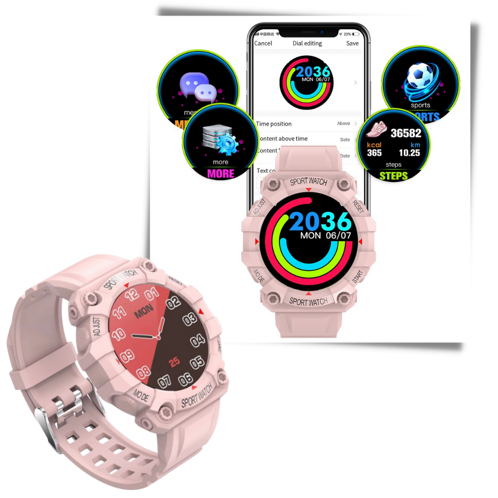 Orologio sportivo intelligente - Multifunzionale - Ozerty