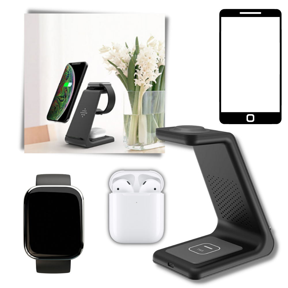 Wireless Phone Charging Station - Multi-Functional Design - 