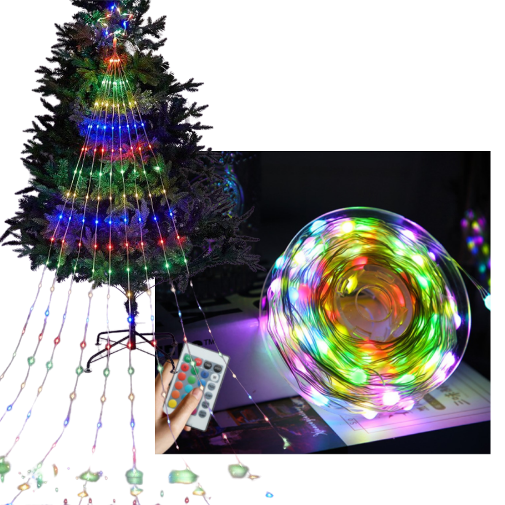 Stjärnljus juldekoration - jul dekorationsljus utomhus - julgransgirlanger - vinter vattenfall fairy lights - älvljus jul - Ozerty