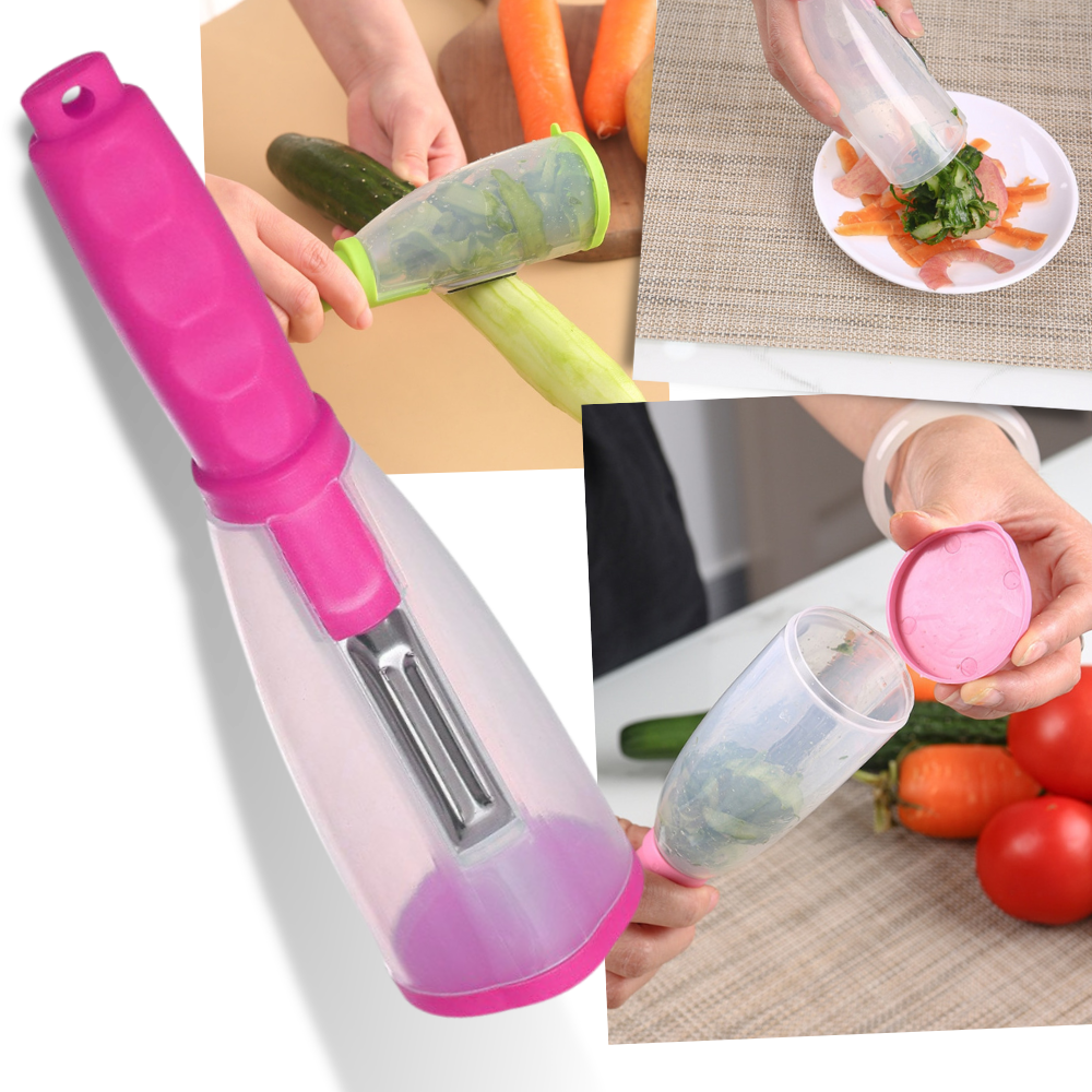 Fruit and Vegetable Peeler | Peeling with Storage Container | Carrot Peeler with Catcher - 