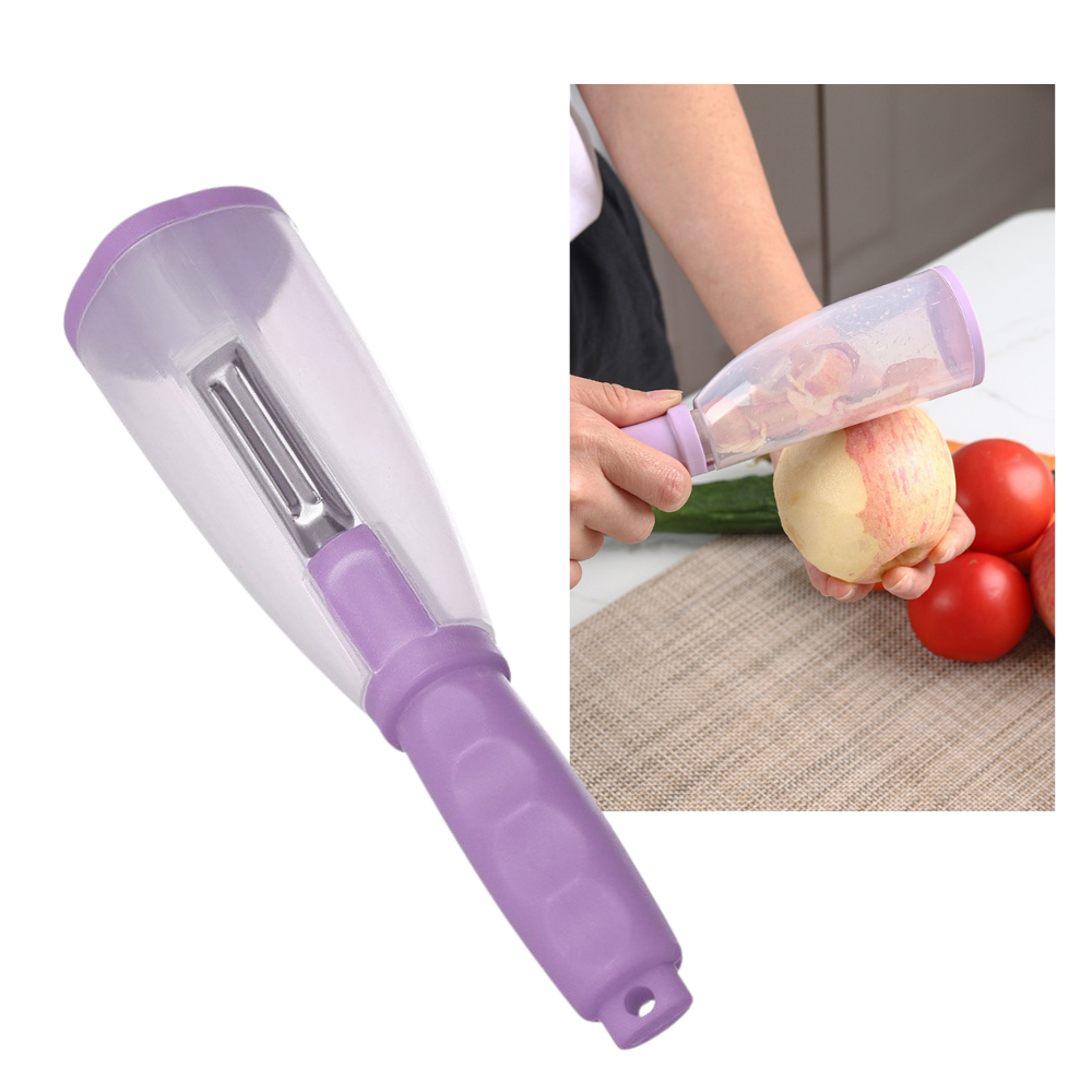 Fruit & Vegetable Peeler with Catcher - Faster Cleanup - 