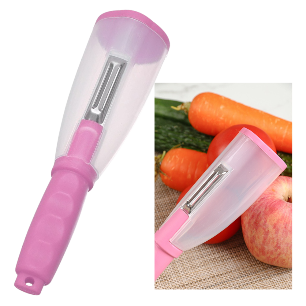 Fruit & Vegetable Peeler with Catcher - Stainless Steel Blade - 