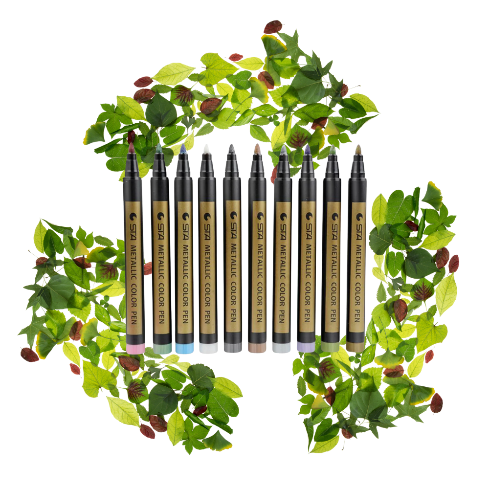 10-Pack Metallic Colour Markers - Ecological Composition - Ozerty