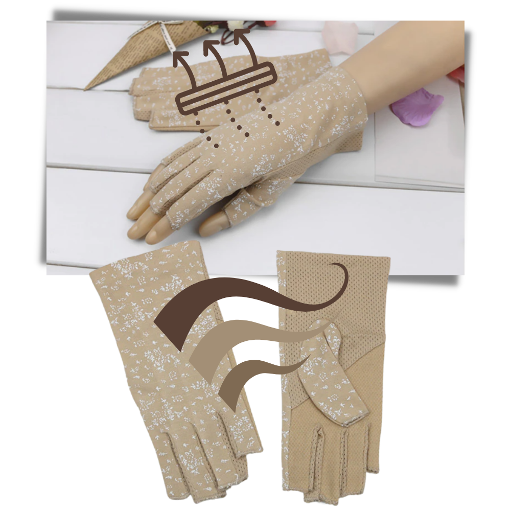 Stylish UV-Protective Cotton Gloves - Comfortable To Wear -