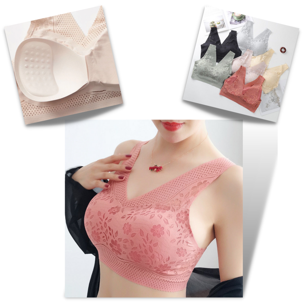 Soutien-gorge en dentelle respirant et sans couture - Ozerty