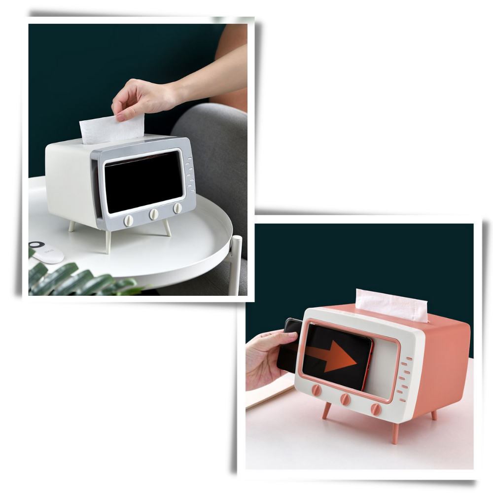 Tissue Dispenser with Phone Holder - Easy To Use -