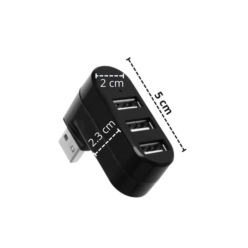Roterande USB-adapter med flera portar - Dimensions - Ozerty