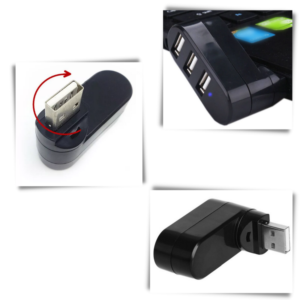 Roterande USB-adapter med flera portar - Roterande anslutning - Ozerty