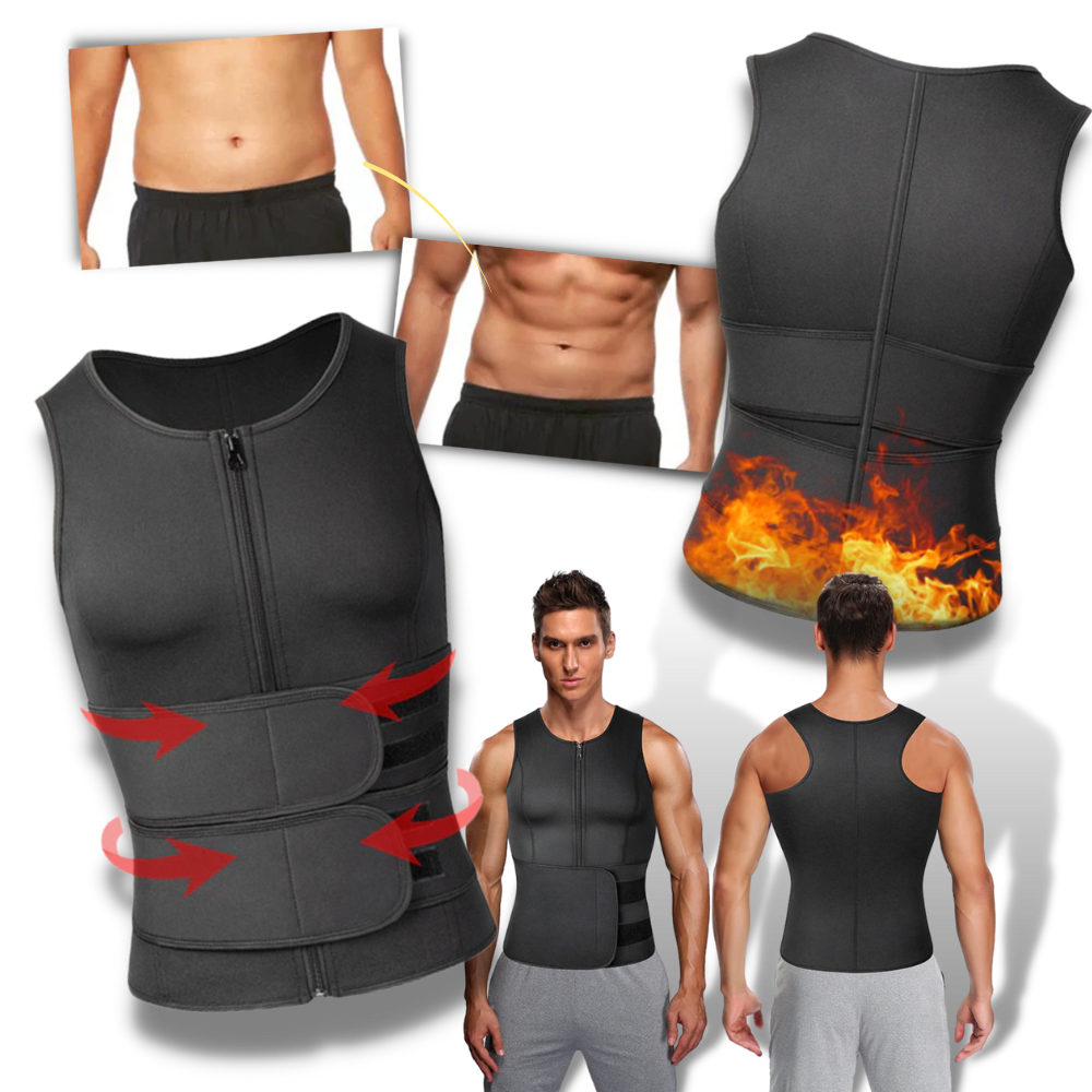 Men’s Fitness Sauna Vest - Multifunctional Men’s Waist Trainer - Men Body Slimming Fitness Vest

 - 