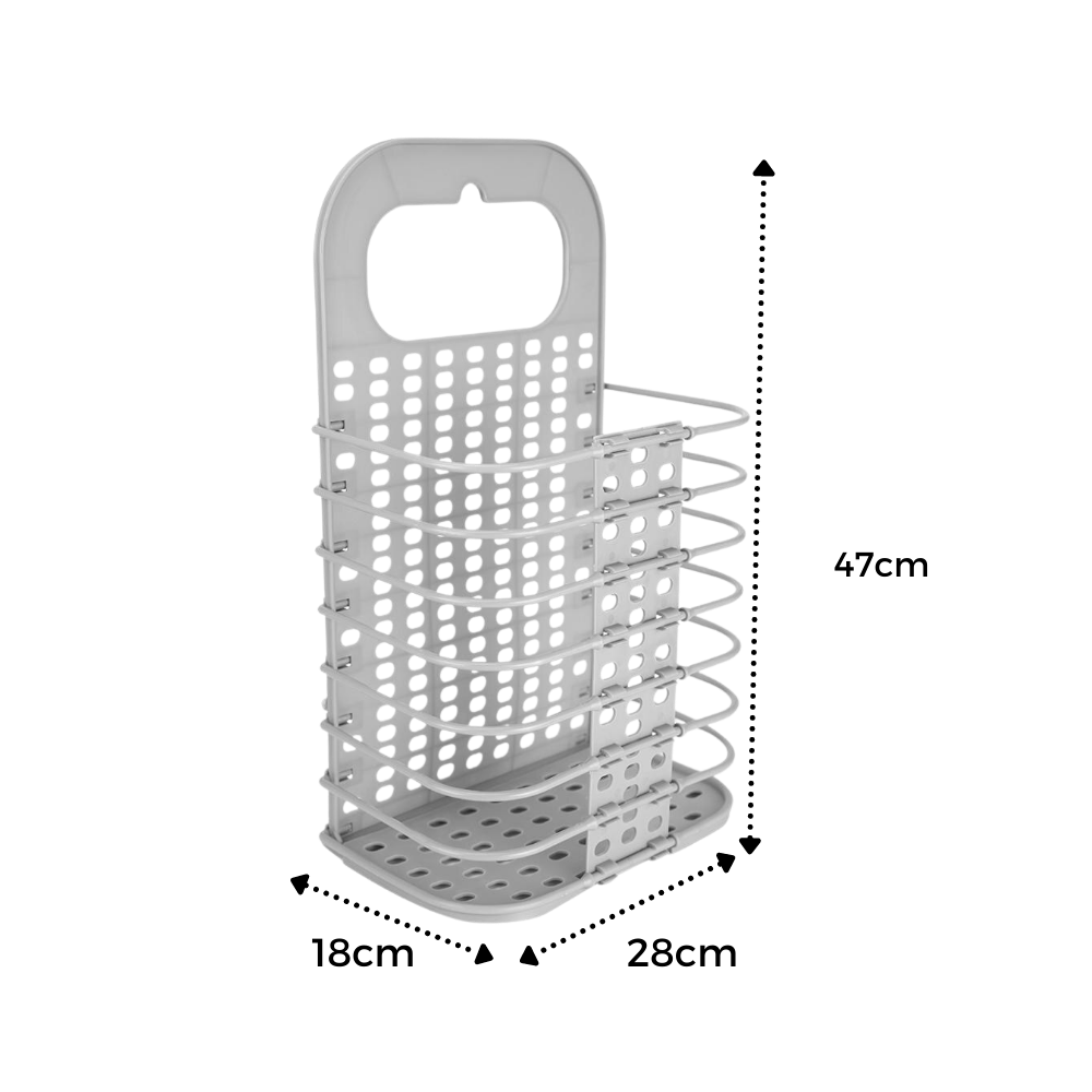Plastic Folding Wall-Mountable Laundry Basket - Dimensions -