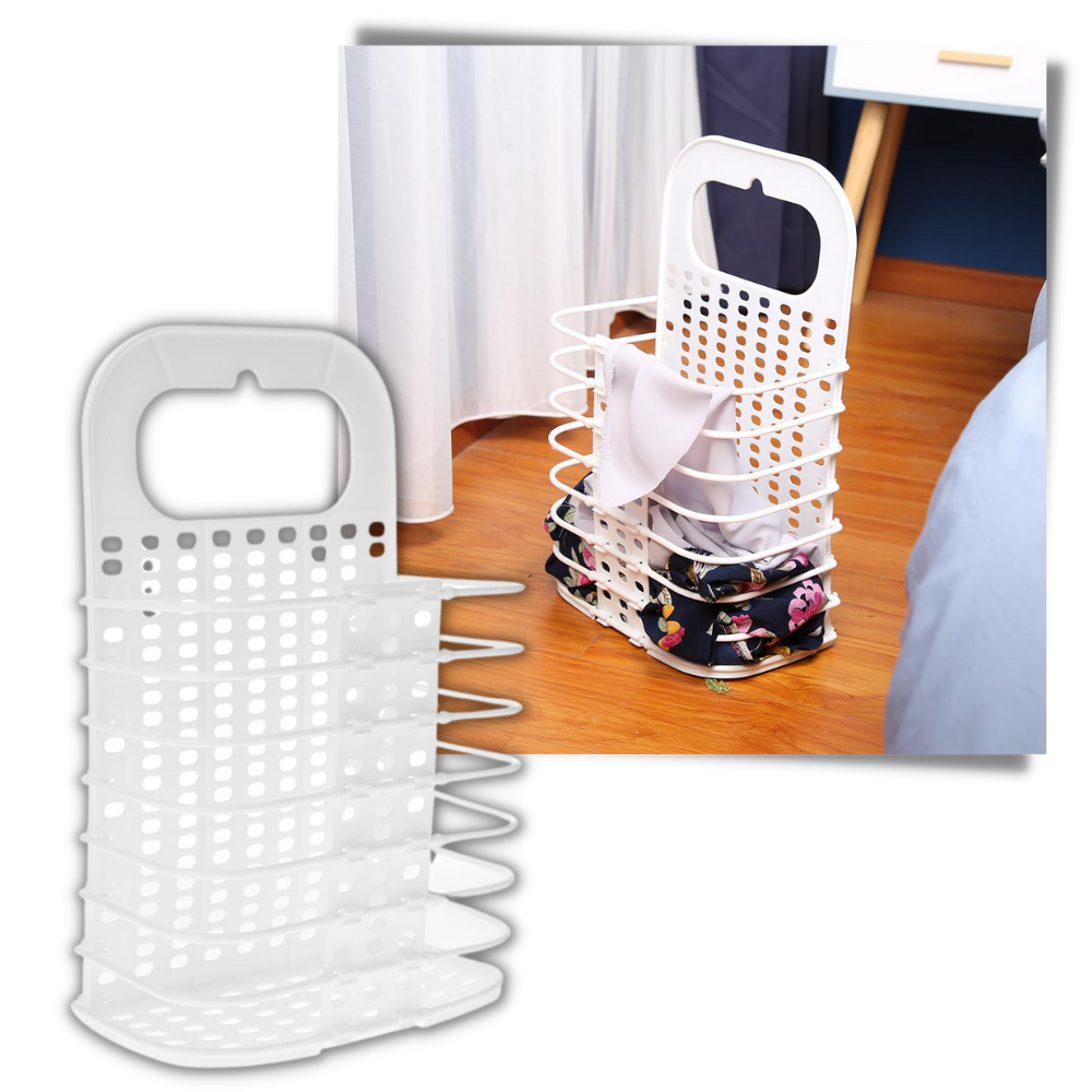 Plastic Folding Wall-Mountable Laundry Basket - Excellent Laundry Basket -