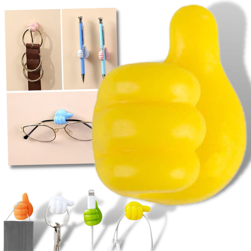Thumb Wall Hook - Silicone cable Organizer and key holder - Silicone Thumb-style Wall Hook - Ozerty