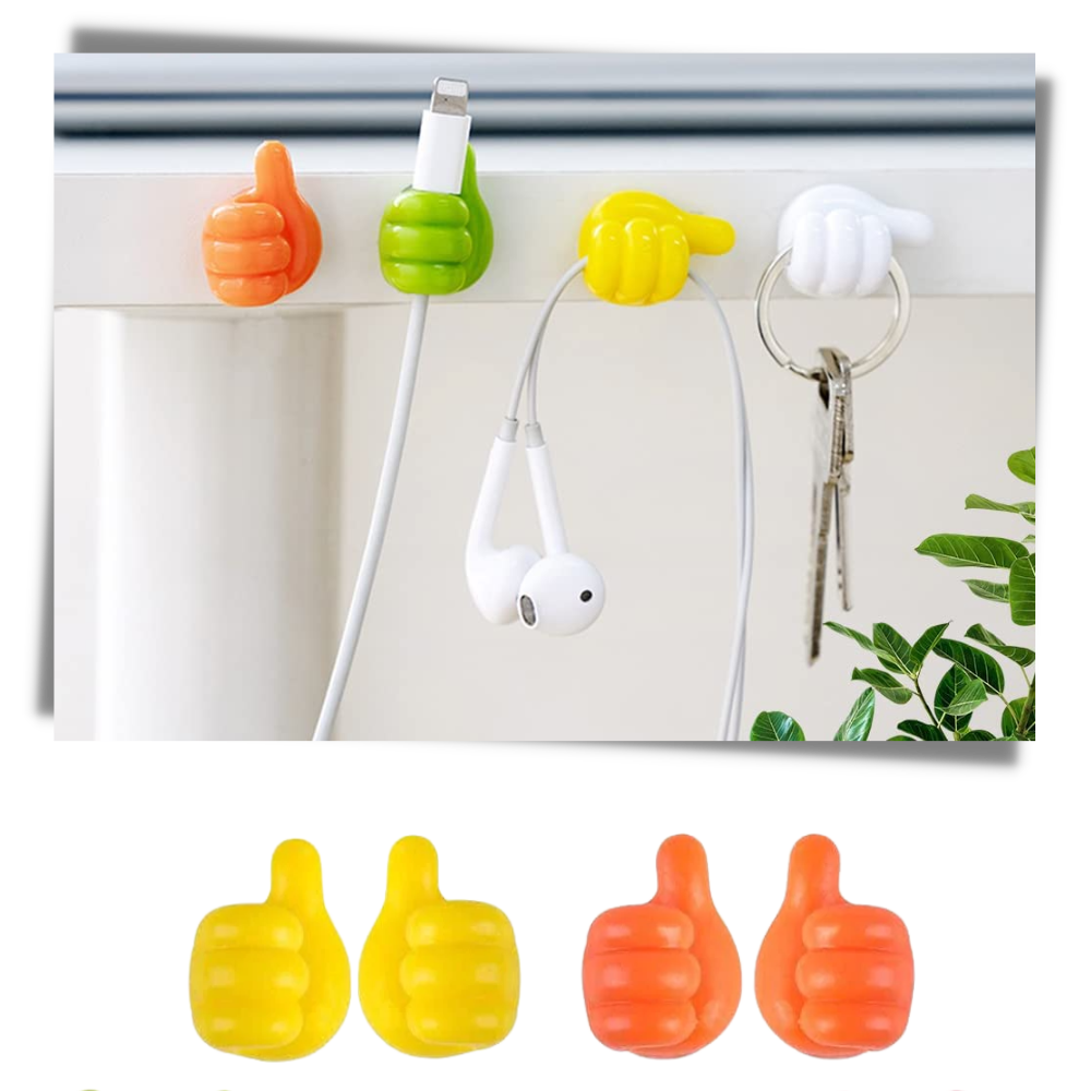 20-Pack Thumbs Up Wall Hooks - Multifunctional - Ozerty